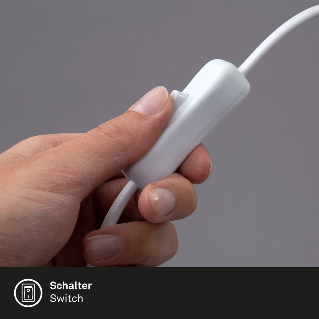 Klemmleuchte Klemmlampe Schwenkbar Kabelschalter 1xE14 8W weiß Metall Briloner 16