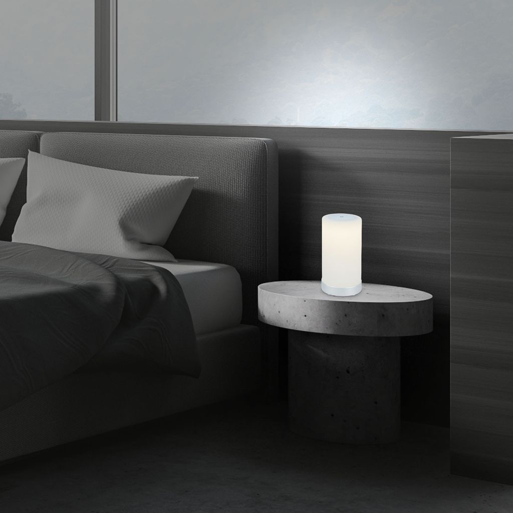 LED Akku Tischleuchte, Ø12,5 cm, LED-Modul,  3W, 350 lm, schwarz