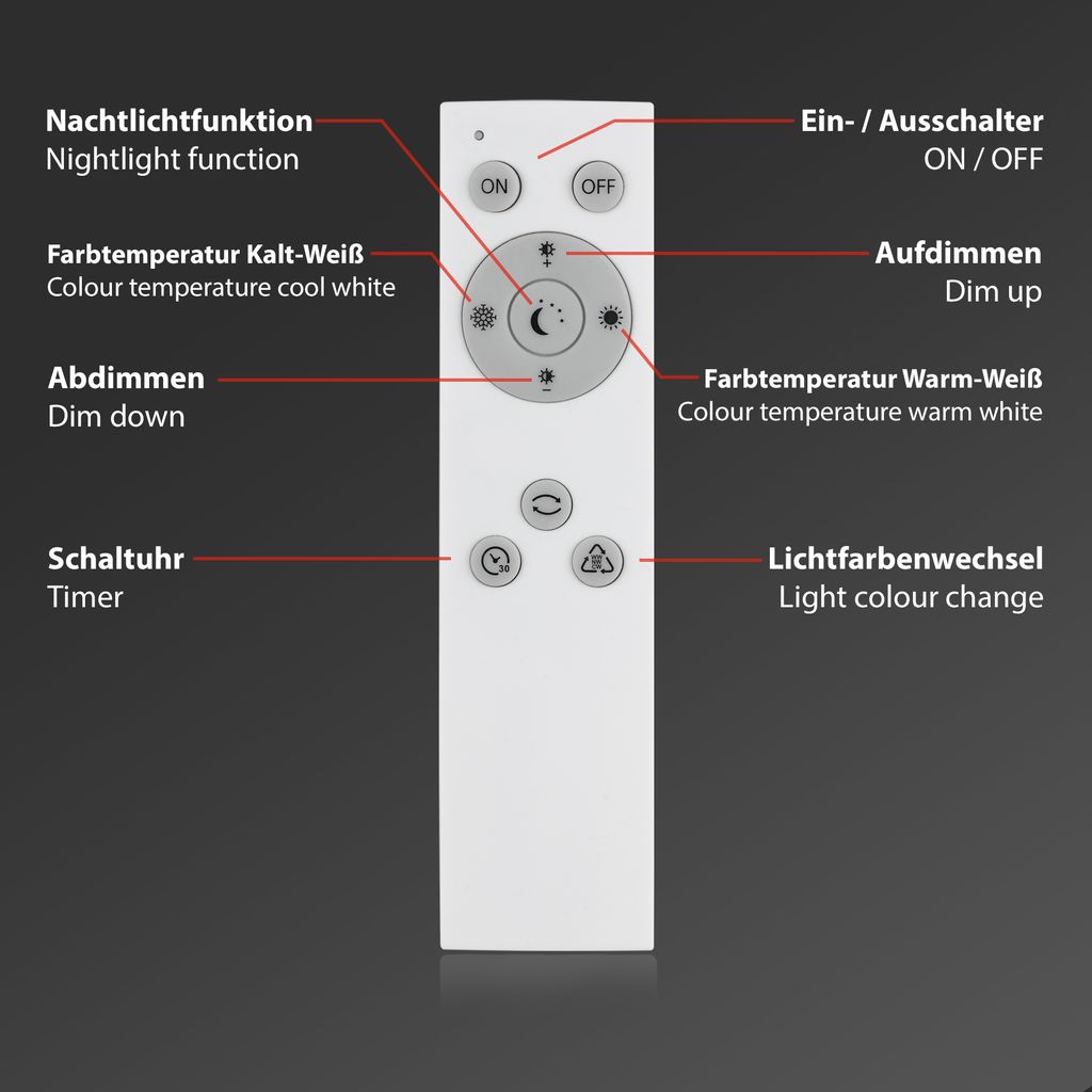 CCT LED Panel, 119,5 cm, 38 W, Weiß