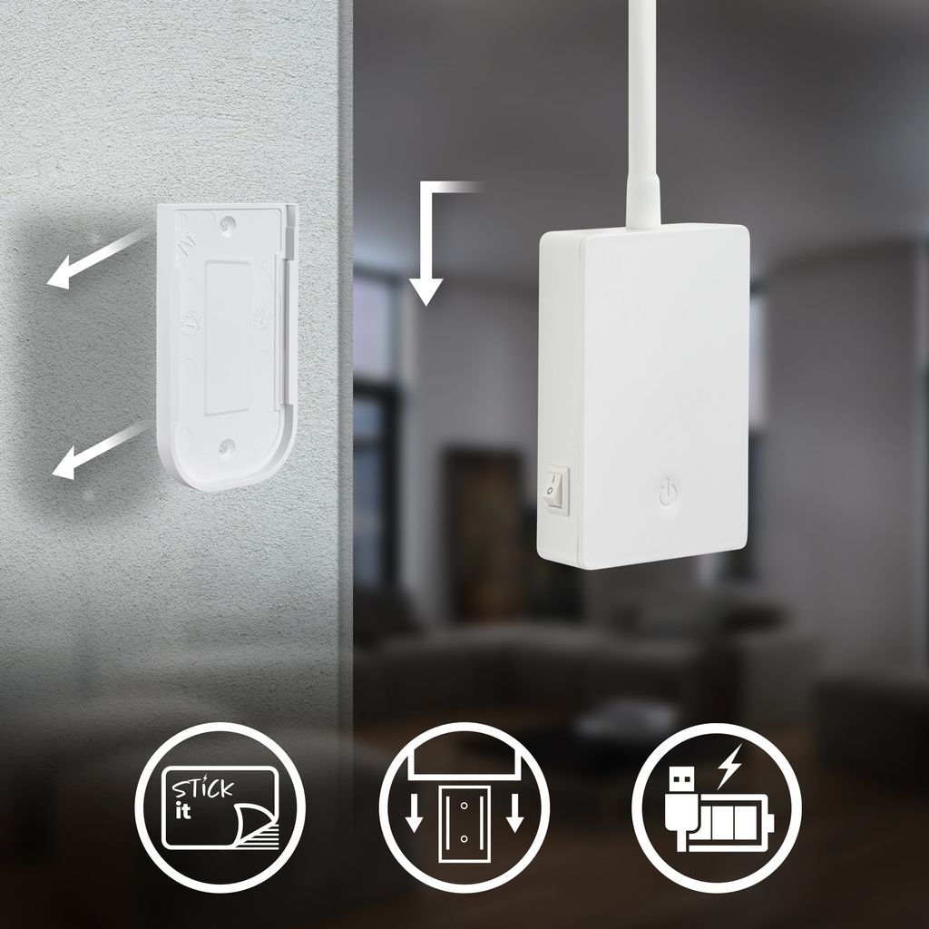 Cielo Leselampe - 2W, 200lm, LED, Akku, Dimmbar, Touch, ohne Stromanschluss, Weiß