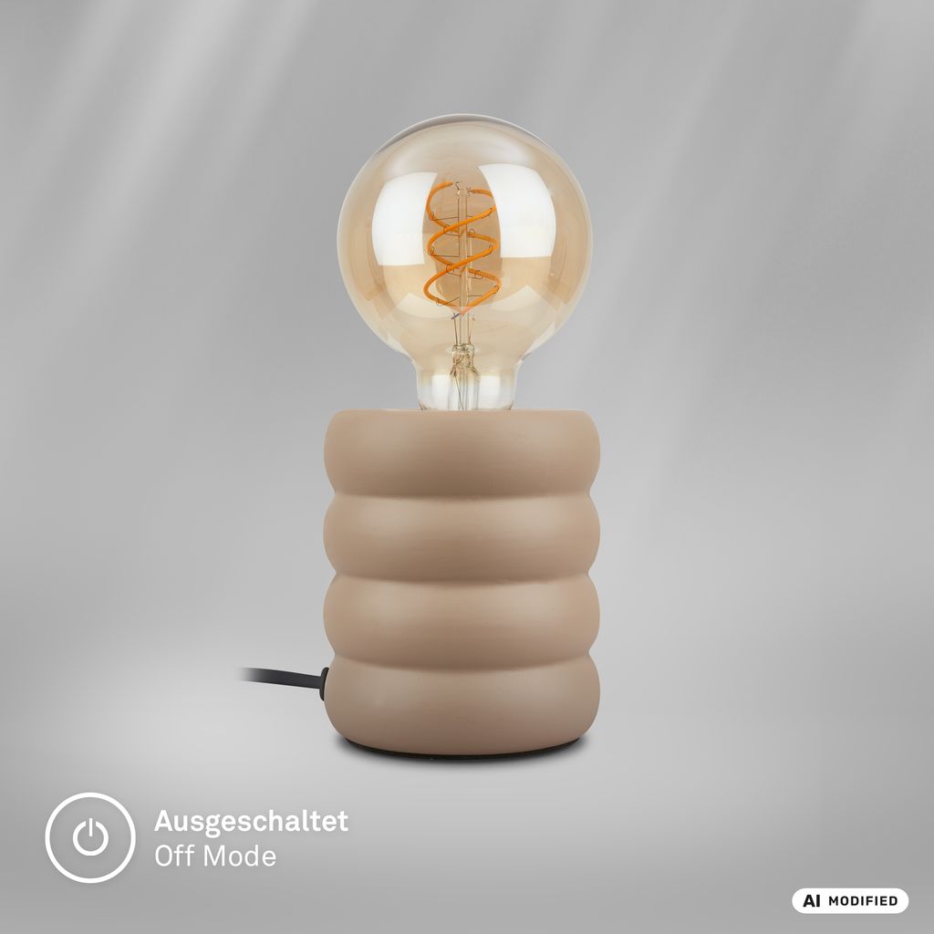 Foam Tischlampe - mit Schalter, Keramik, E27 Fassung, Macchiato