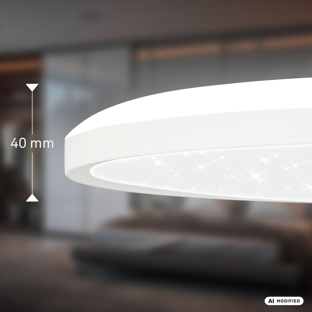Slim LED Panel Ø29.3 cm - 18W, 2400lm, Starry Sky, Neutral White, White