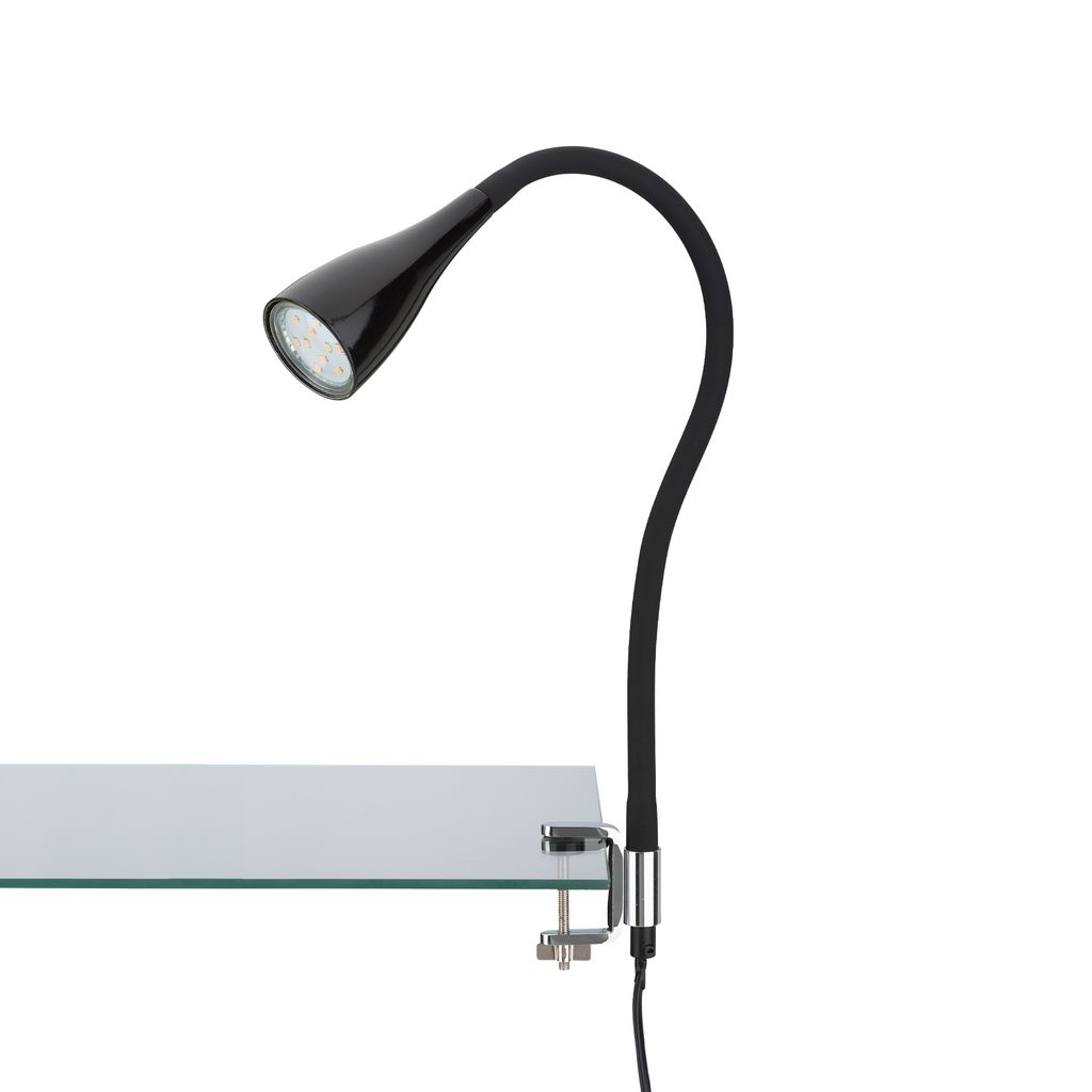 LED Klemmleuchte Klemmlampe 1xGU10 3W schwarz Metall-Kunststoff Briloner 1