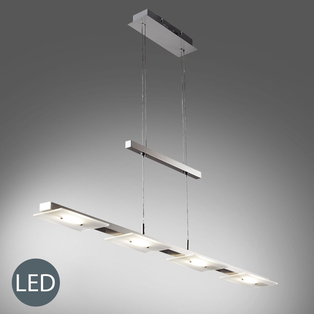 Hängelampe - 18W, 1600lm, LED, höhenverstellbar, warmweiß, matt-nickel