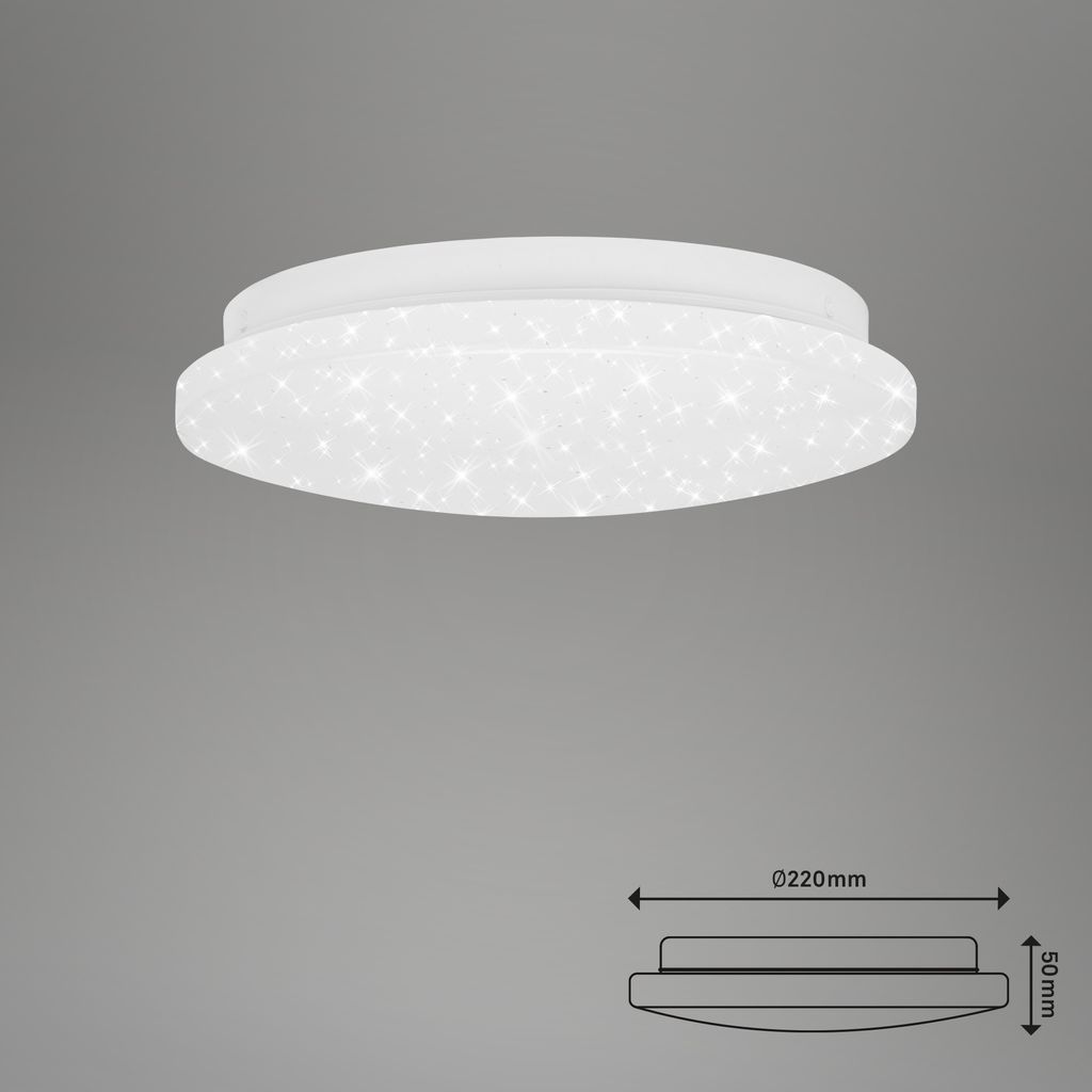 LED Deckenleuchte Deckenlampe Sternendekor 8 W weiß Metall Ø22cm Briloner 20