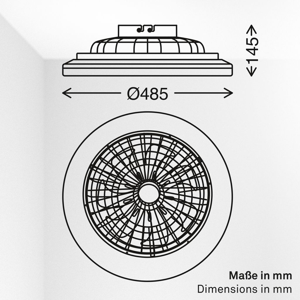 TUULETIN Deckenventilator mit Beleuchtung Ø48,5 cm - 48W, 5300lm, LED, Dimmbar, Fernbedienung, CCT, RGBIC, Weiß