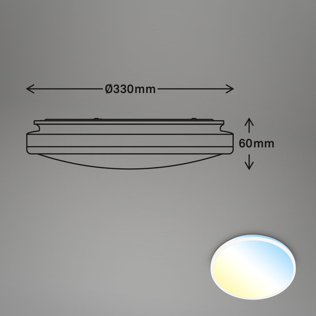 Briloner Pulup LED Deckenlampe, Dimmbar, Fernbedienung, Weiß