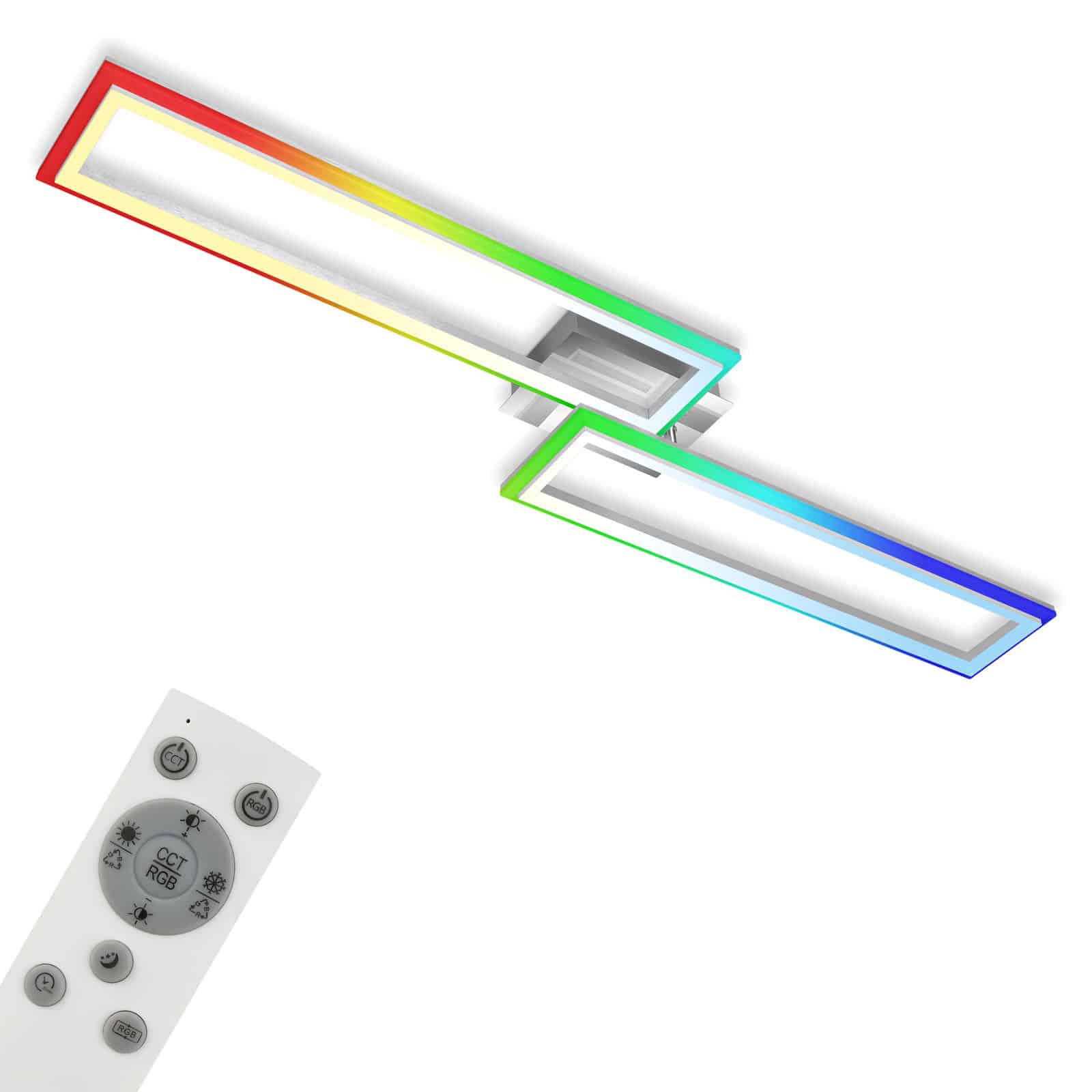 RGB CCT LED Deckenleuchte, 110 cm, LED-Platine, 44 W, 4400 lm, alu-chrom