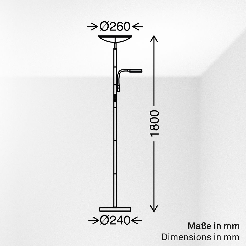 Sira Stehlampe - Dimmbar, LED, Lesearm, CCT, Schwarz