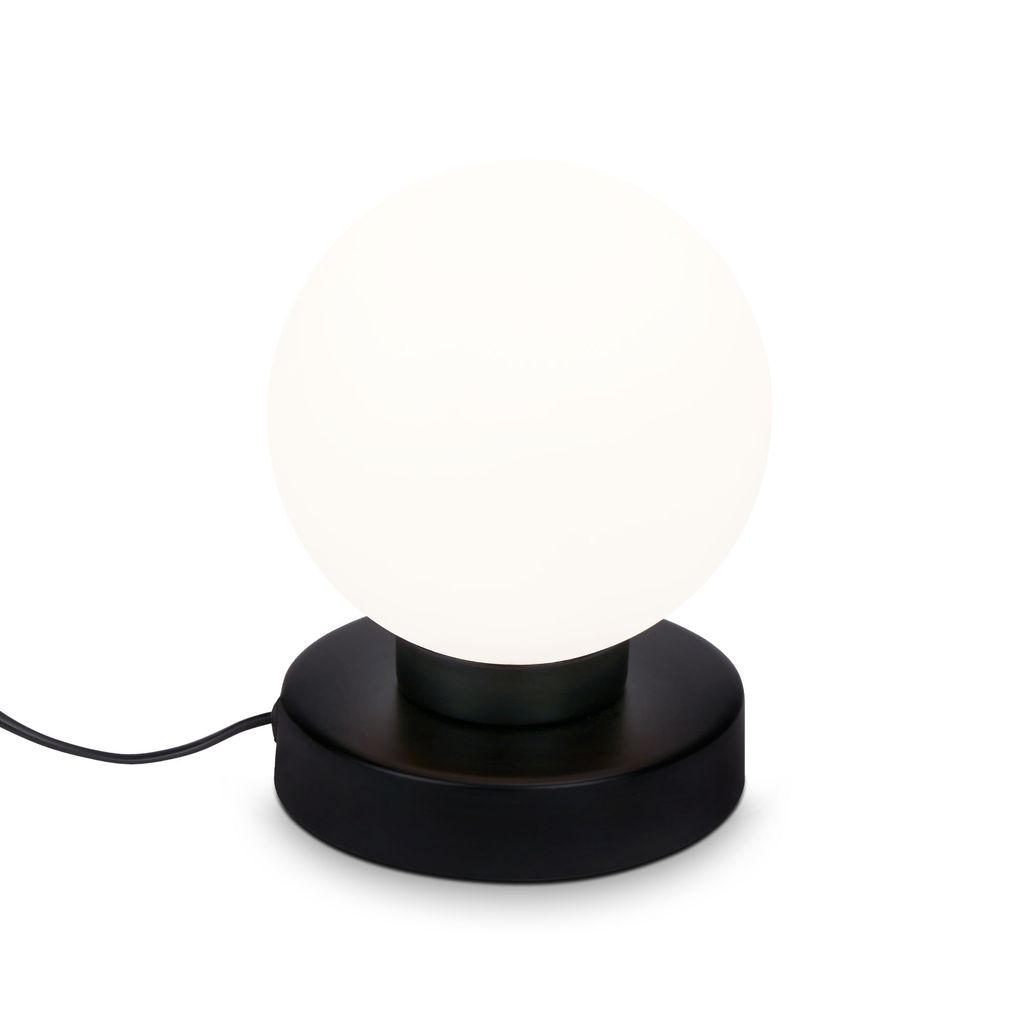 Tischleuchte Tischlampe Kabelschalter 1xE14 25 W schwarz Metall-Glas Briloner 0