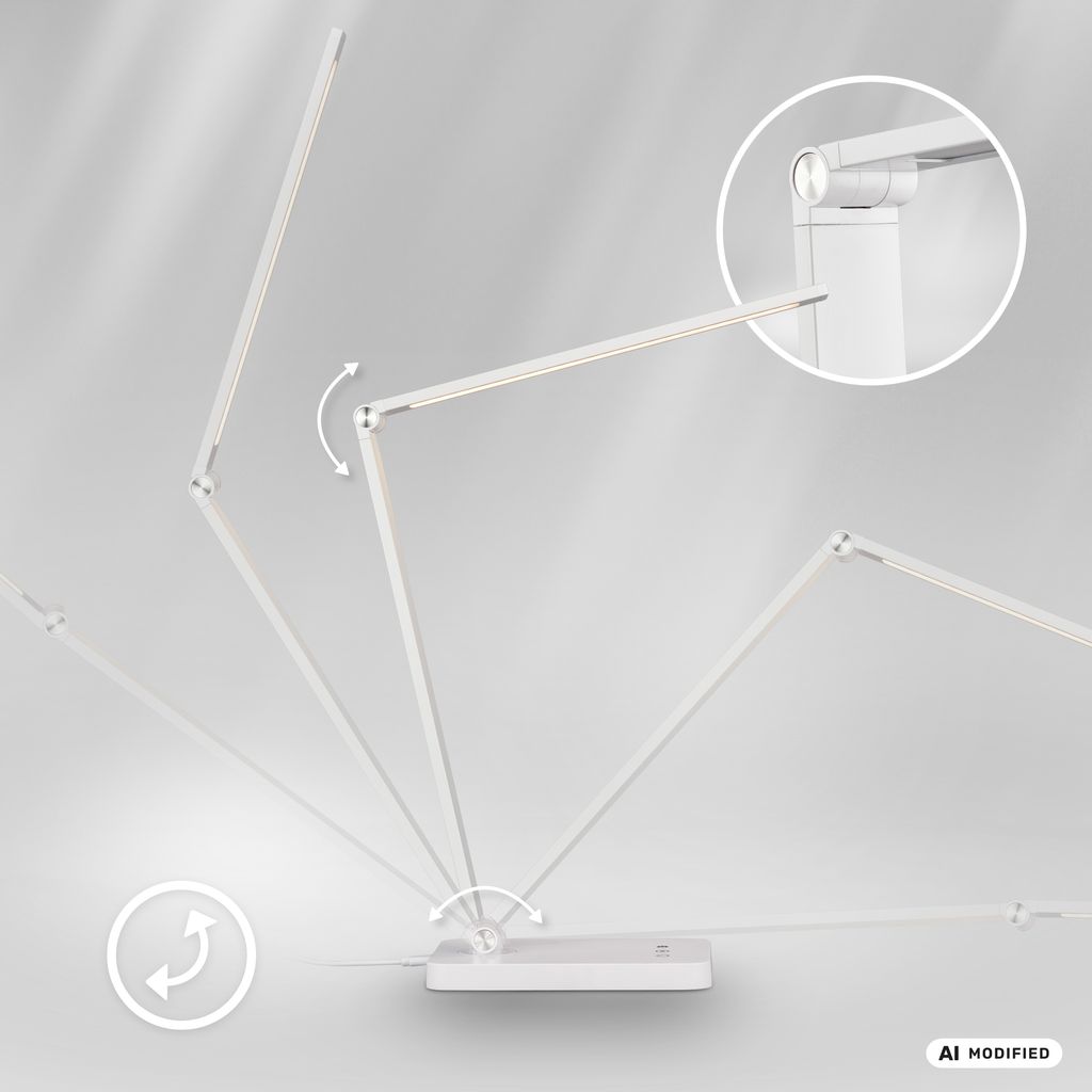 Rick Schreibtischlampe - 4,8W, 400lm, LED, Touch, Dimmbar, CCT, Weiß