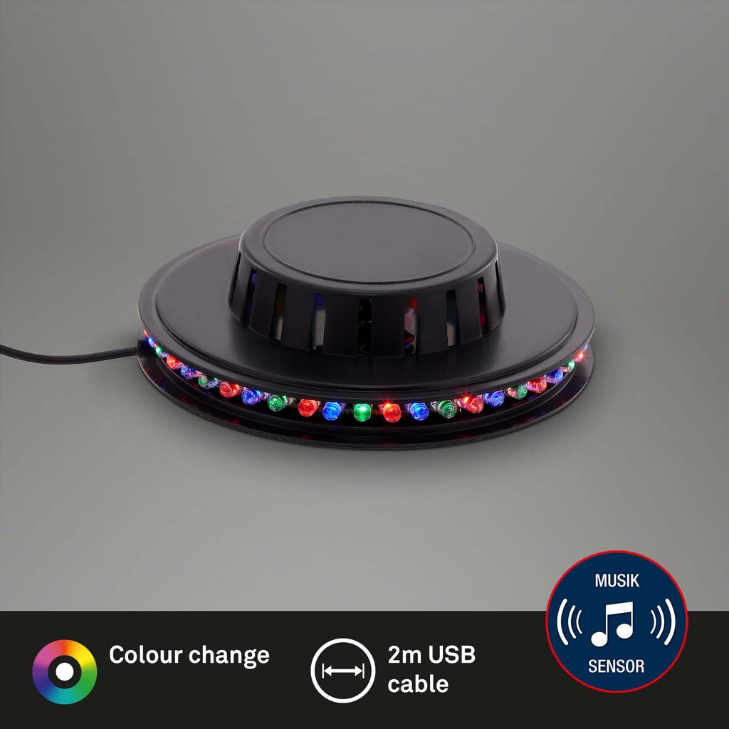 LED RGB Lichtrad Ø 12,5 cm max. 3W schwarz