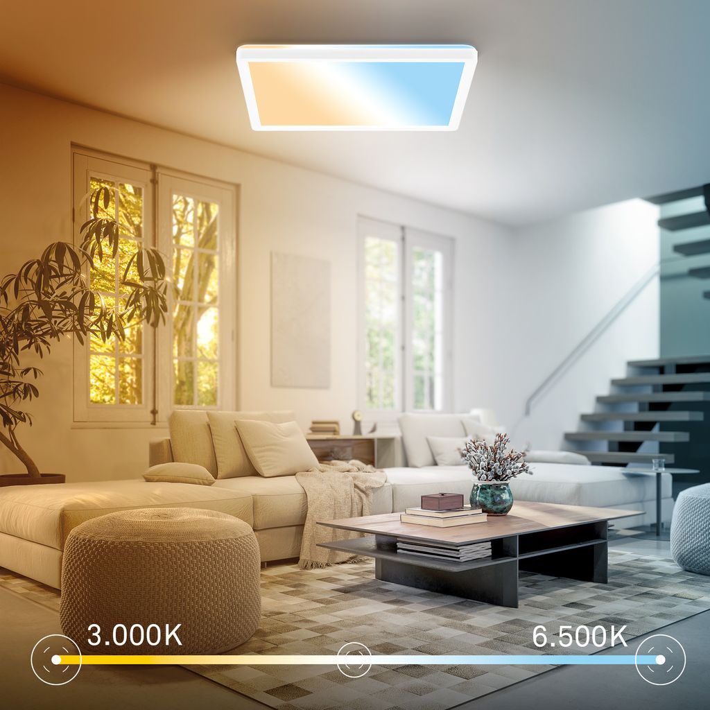 Tava A LED Panel 29,3x29,3 cm - 11,4W, 2400lm, mit EEK A Lichtquelle*, Dimmbar, CCT, Weiß
