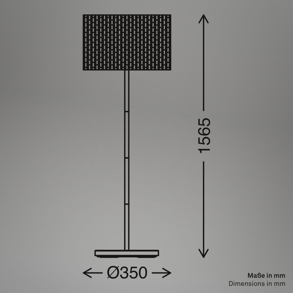 Briloner Slama Stehlampe, Seegras Schirm, Ein/Aus Fußtaster, Natur