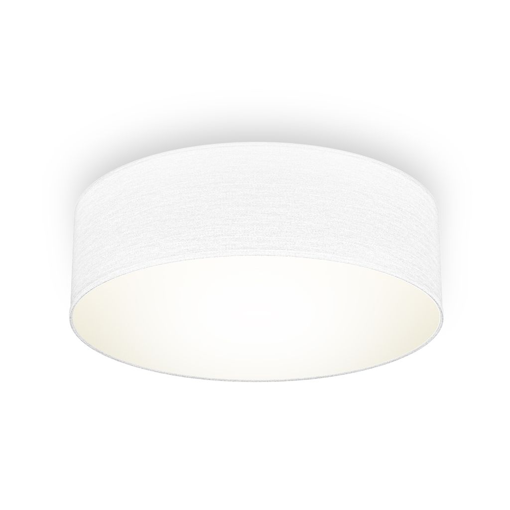 Deckenleuchte Ø30 cm - Stoffschirm, E27 Fassung, 1-flammig, weiß