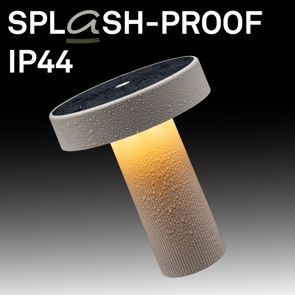 Poga Tischlampe - 1W, 150lm, Kabellos, LED, Dimmbar, Solar, Beige