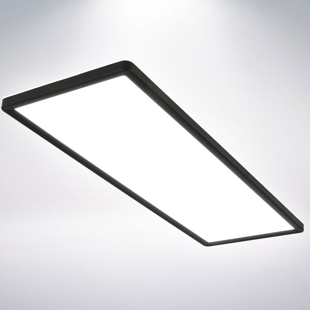 Briloner Deckenlampe LED Panel Ultra Flach Backlighteffekt Schwarz 2