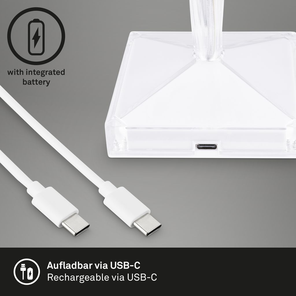 Battery RGB-LED table light. crystal optics. trans 3