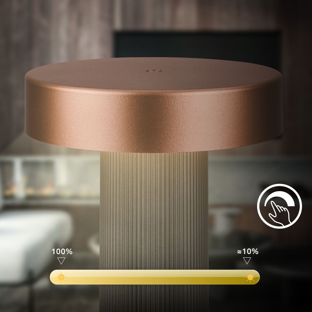 Bito Table Lamp - 3W, 300lm, Cordless, LED, Dimmable, Warm White, Metallic Anthracite