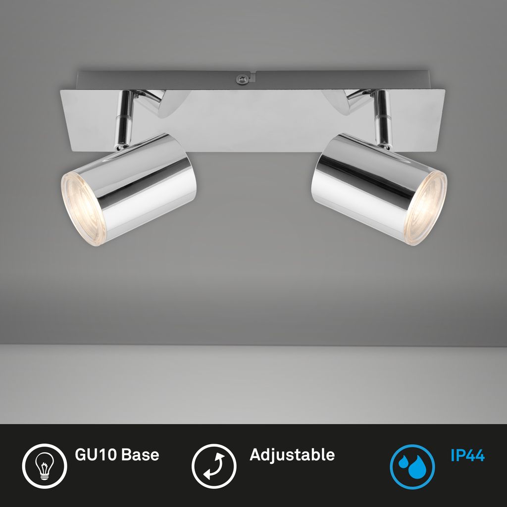 LED Badleuchte Spotleuchte IP44 GU10 IP44 5 W chrom Metall-Kunststoff Briloner 5