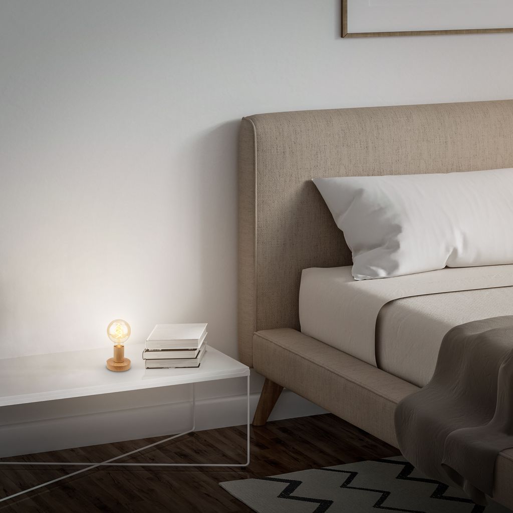 Tischlampe Tischleuchte Wohnzimmer Schlafzimmer Retro Vintage Kabelschalter 5