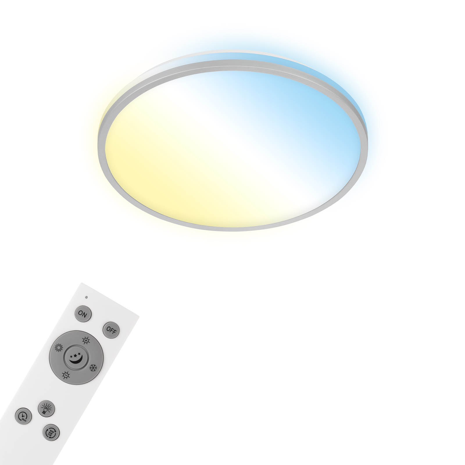 CCT LED Deckenleuchte, Ø 33,3 cm, 24 W, 2500 lm, Chrom
