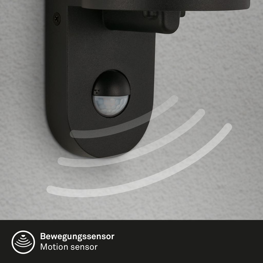 Außenleuchte, Sensor, schwarz, 1x E27 exkl