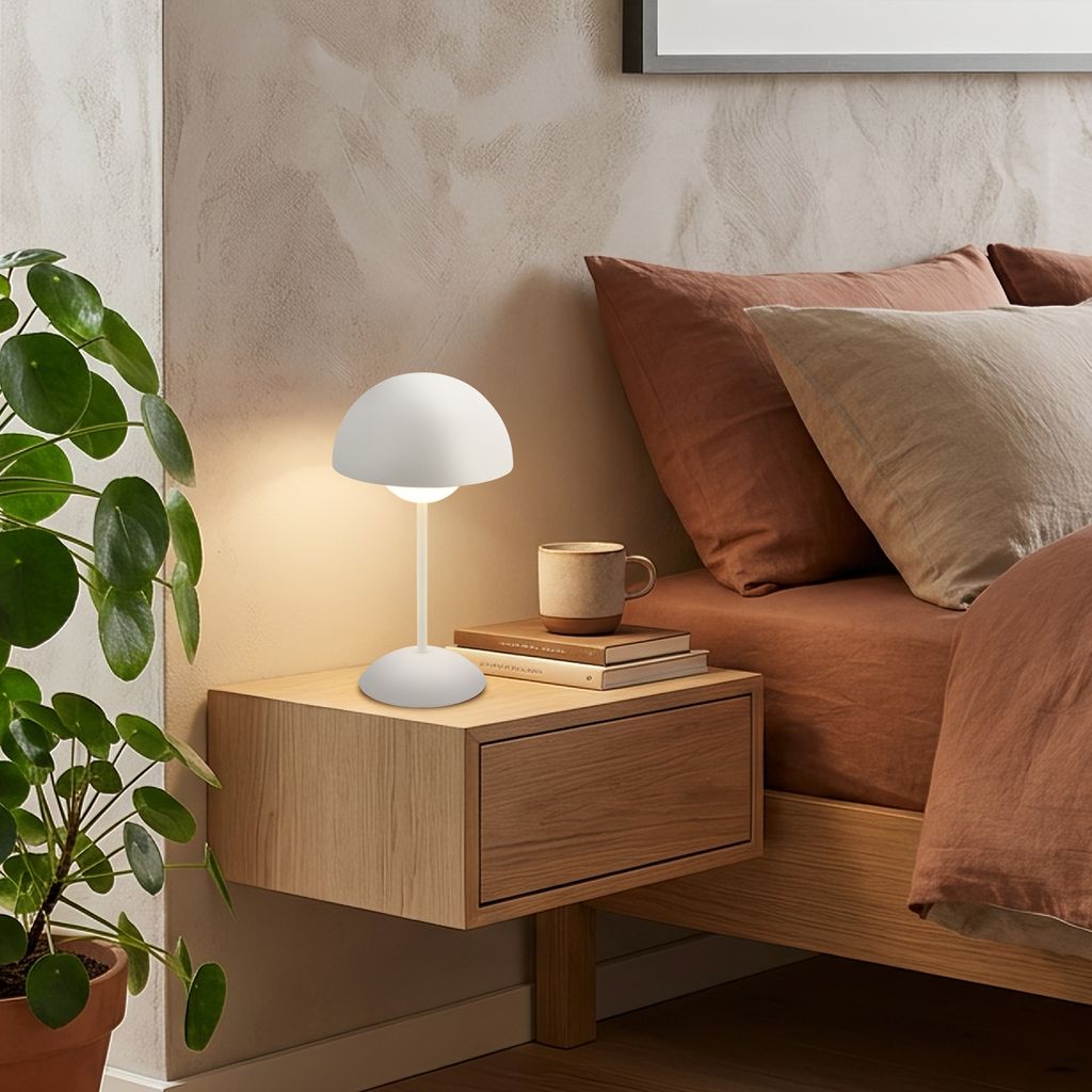 Kugle Tischlampe - 3W, 250lm, Kabellos, LED, Dimmbar, Touch, Warmweiß, Altweiß