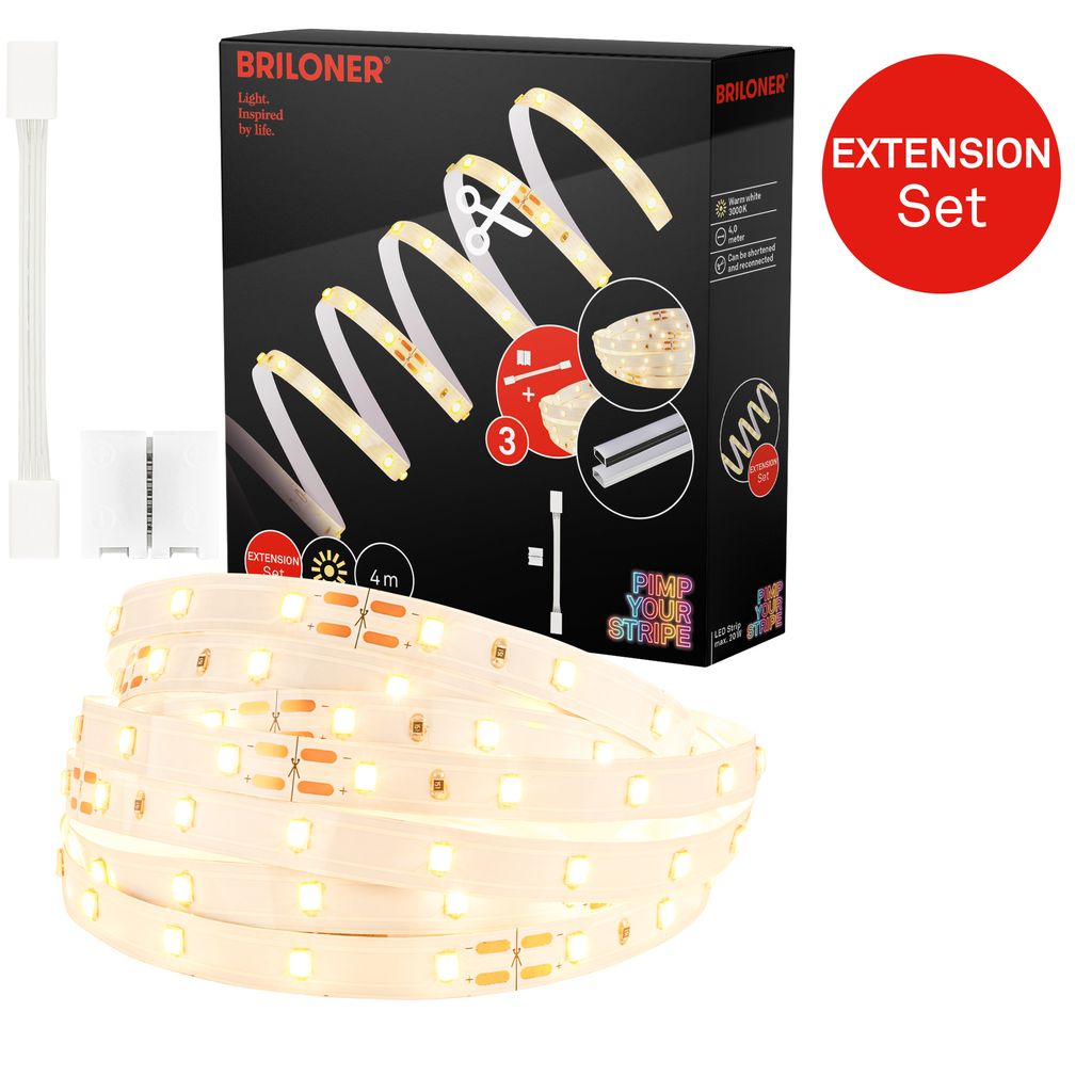 Pimp Your Stripe Erweiterungsset LED Strip 4m. Warmweiß. kürzbar. An/Aus 1