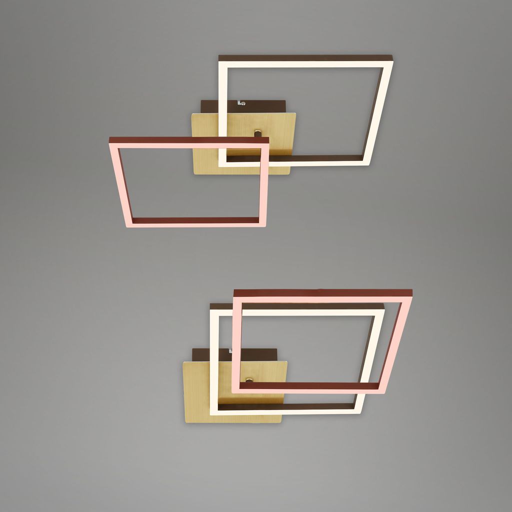 LED Deckenleuchte, 62 cm, LED-Platine, 11 W, 1200 lm, gold-braun