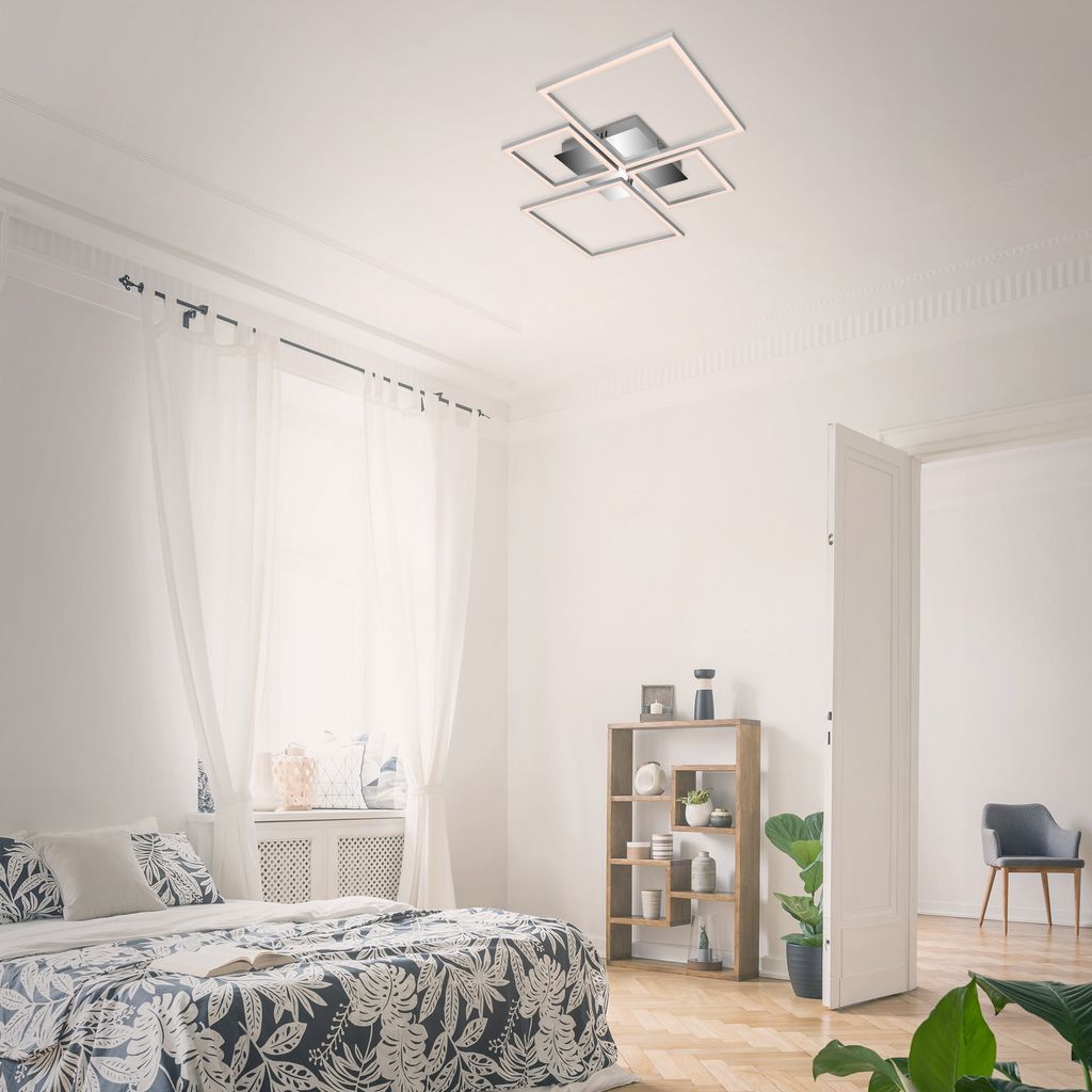 LED Deckenleuchte Fernbedienung CCT chrom 40W dimmbar Metall Briloner 10