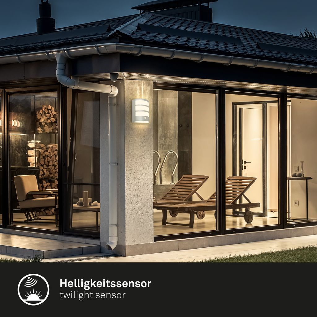 Wandlampe Akku Außenleuchte Außenbeleuchtung Bewegungsmelder Dämmerungssensor 8