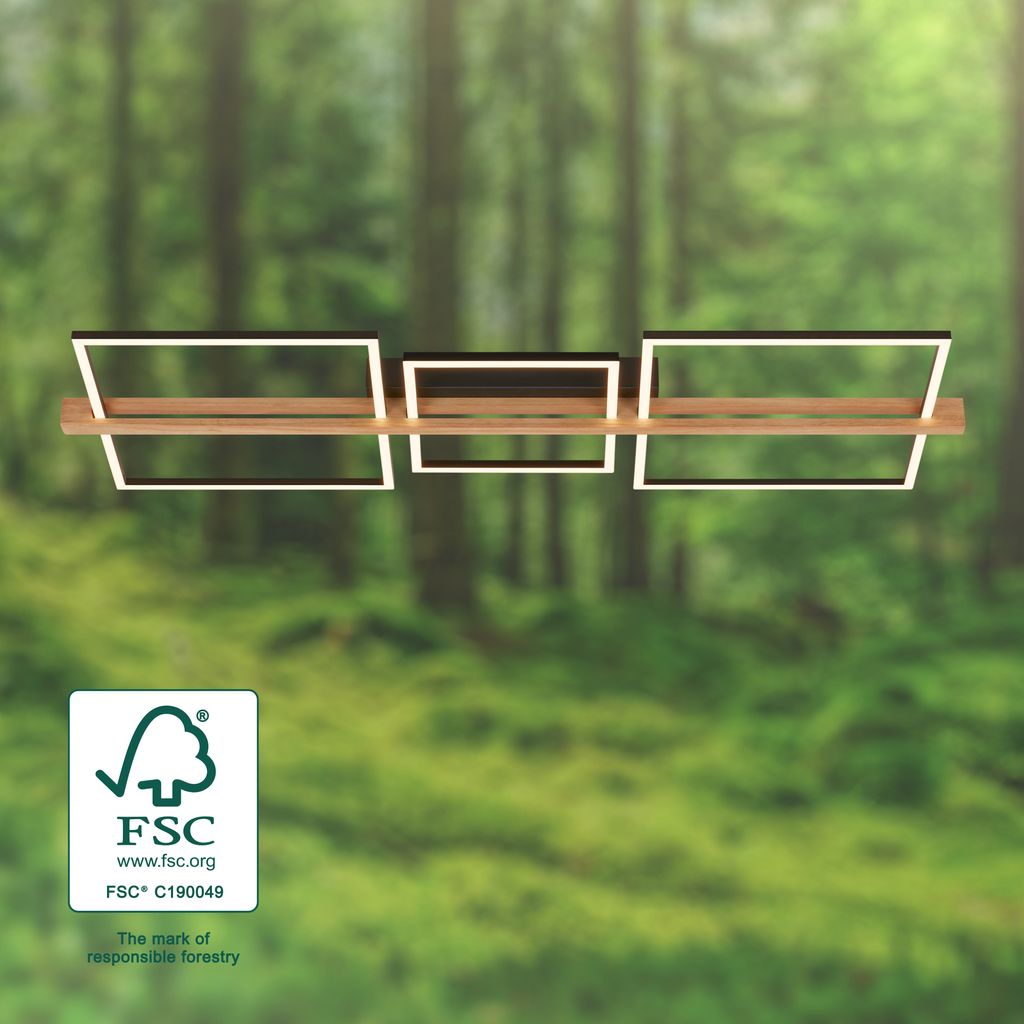 LED Deckenlampe Holz LED Deckenleuchte Wohnzimmer Dimmbar Schlafzimmer Flur 3