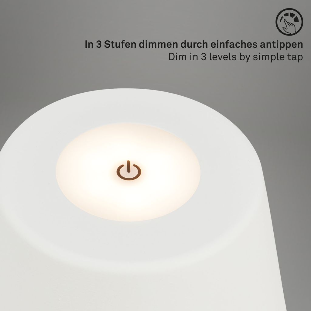 LED Akku-Tischleuchte Ø16,5 cm 3,5W 400lm weiß