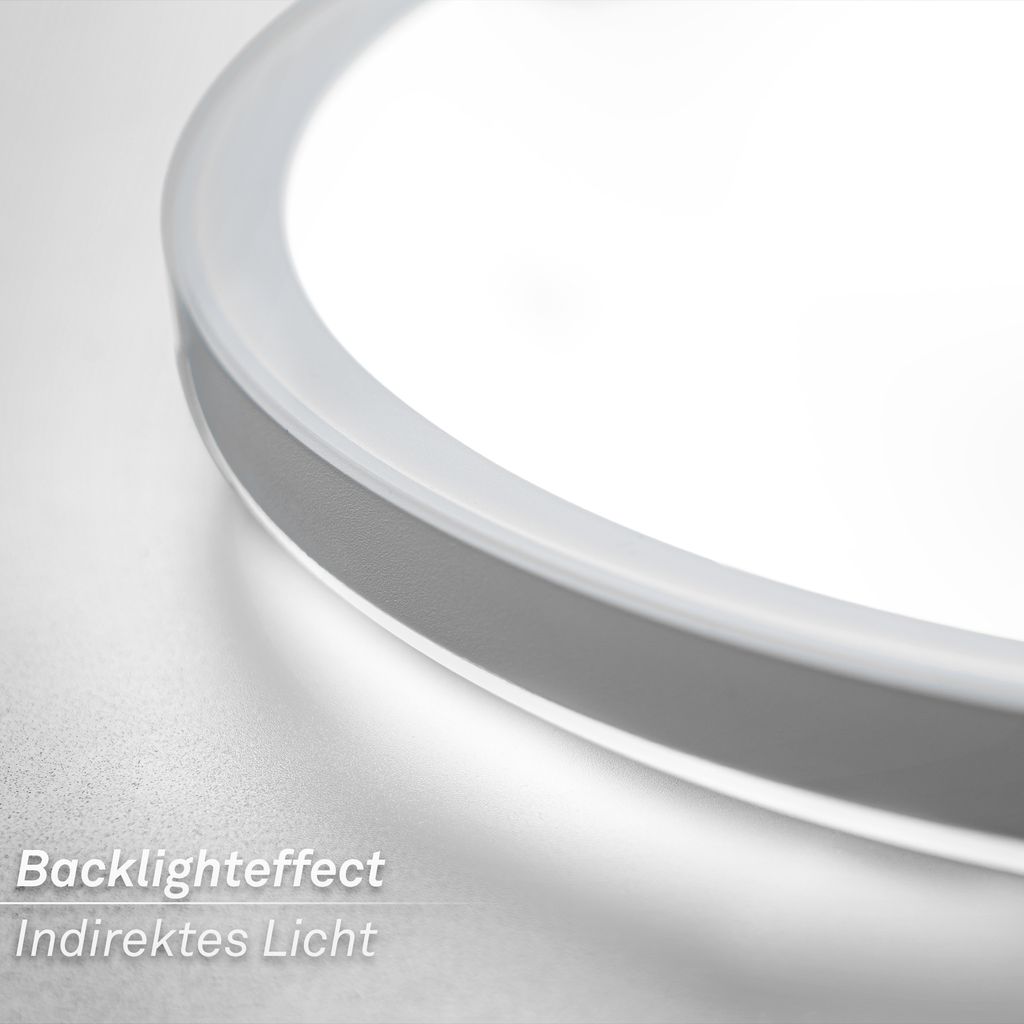 LED Deckenlampe, mit EEK A Lichtquelle*, Backlight, Weiß 5