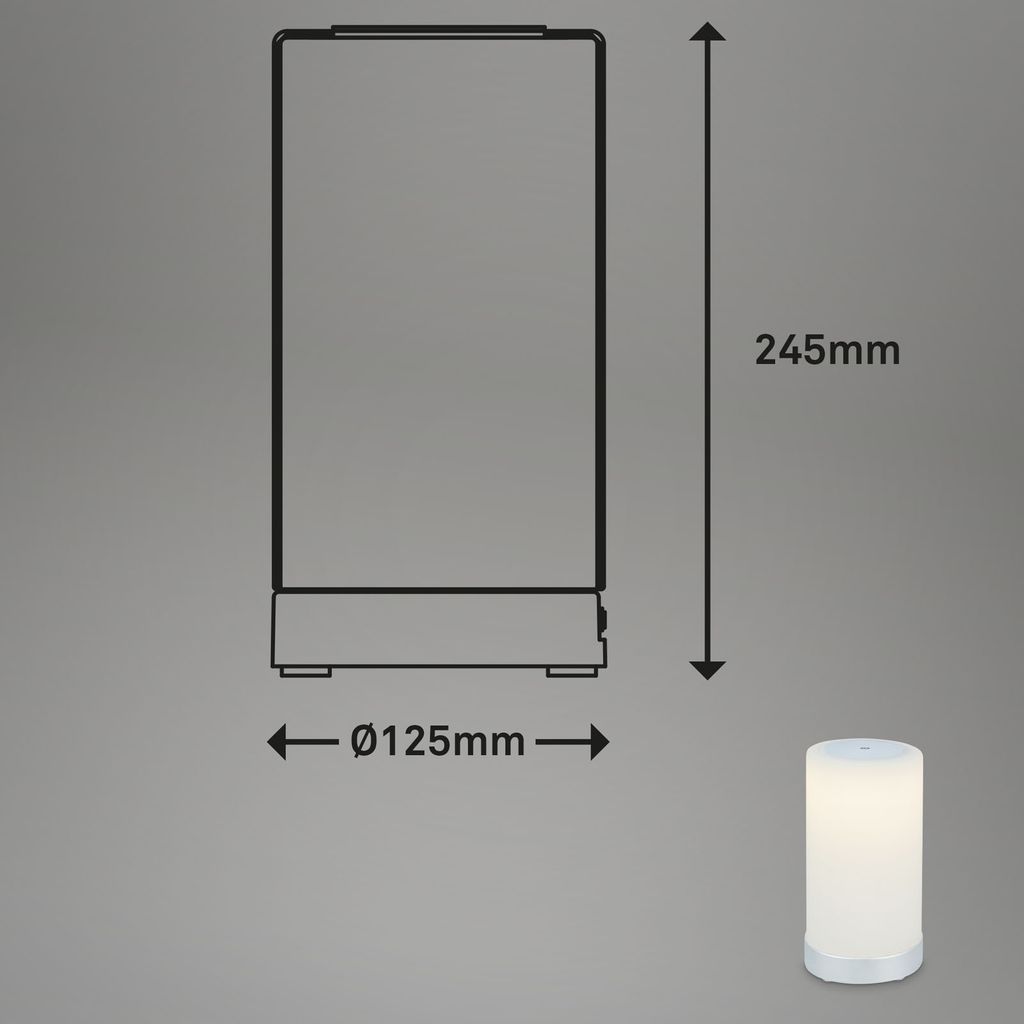 LED Akku Tischleuchte, Ø12,5 cm, LED-Modul,  3W, 350 lm, schwarz