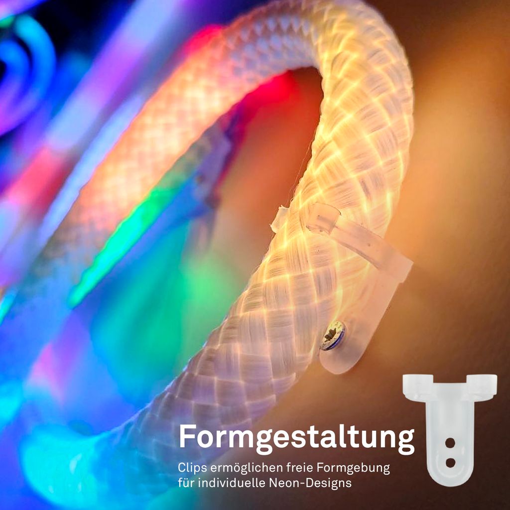 LED Streifen 2m - RGBIC Farbwechsel, Fernbedienung, Weiß