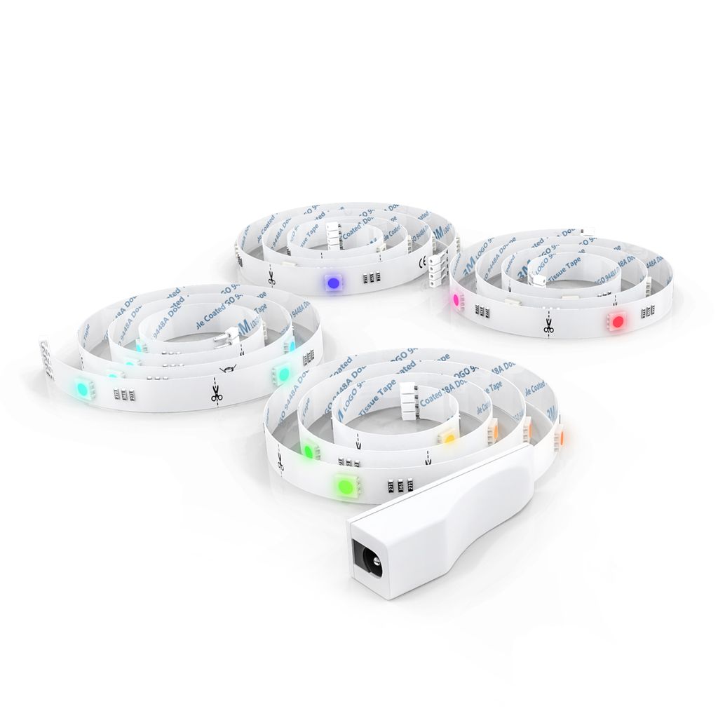 B.K.Licht Multi Color LED TV Backlight, USB LED Strip Light with RGB Remote Control, 4 Self-Adhesive LED Strips 0.5m/20in Each, Suitable for 40in to 60in TV or PC Monitor, Dimmable, USB Powered Kit