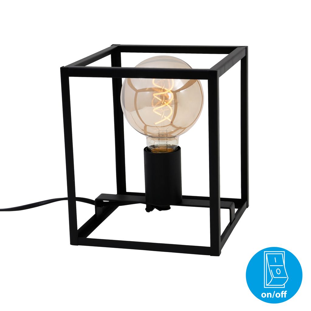 Tischleuchte 1-flammig Black Steel 40W Kabelschalter Schwarz Briloner 3