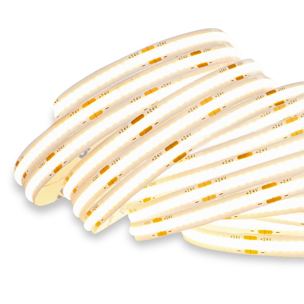 COB LED Streifen 5 m - Dimmbar, Fernbedienung, Warmweiß, Kürzbar, Weiß