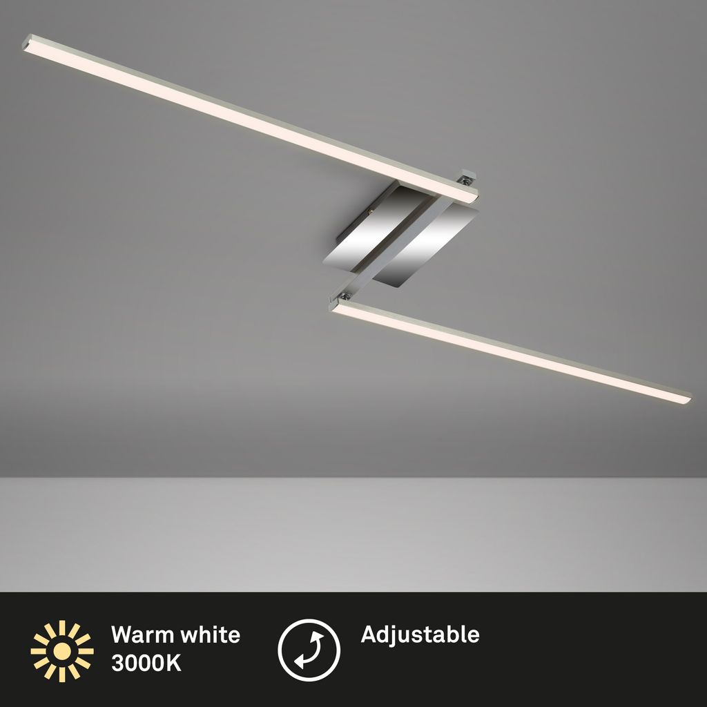 LED Deckenleuchte, 143,6 cm, 12 W, Alu-Chrom