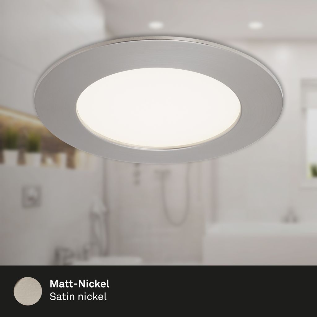 LED Inbouwarmatuur Ø 12 cm 3x8W 800lm mat-nikkel