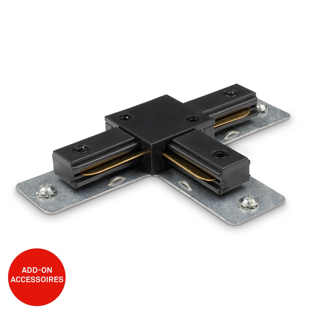 Rail T-Connector - 230V Track System, Accessory, Extension, Black