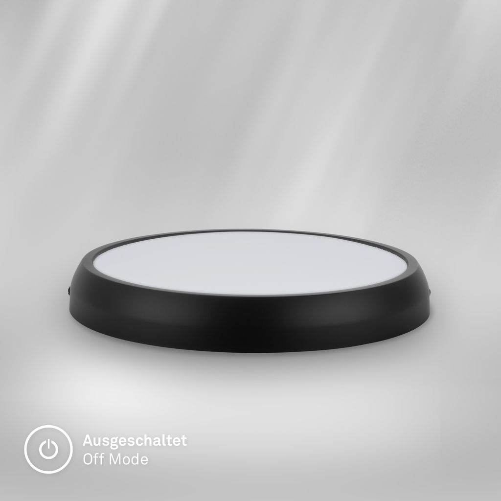 Navaro Deckenleuchte Ø27,5 cm - 18W, 1900lm, Neutralweiß, IP44, Schwarz