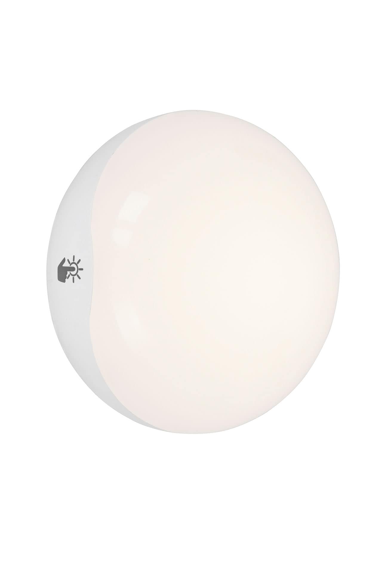 LED Touch Klemm-/Steckerleuchte Ø 8 cm 0,4W 30lm weiß