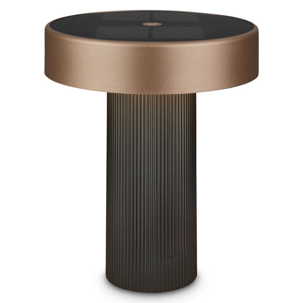 Briloner LED Tischlampe Kabellos Ø16x20cm 1W 150lm 3000K Warmweiß Solar Anthrazit Bronze metallic - Tischleuchte Wohnzimmer Flur Balkon 14