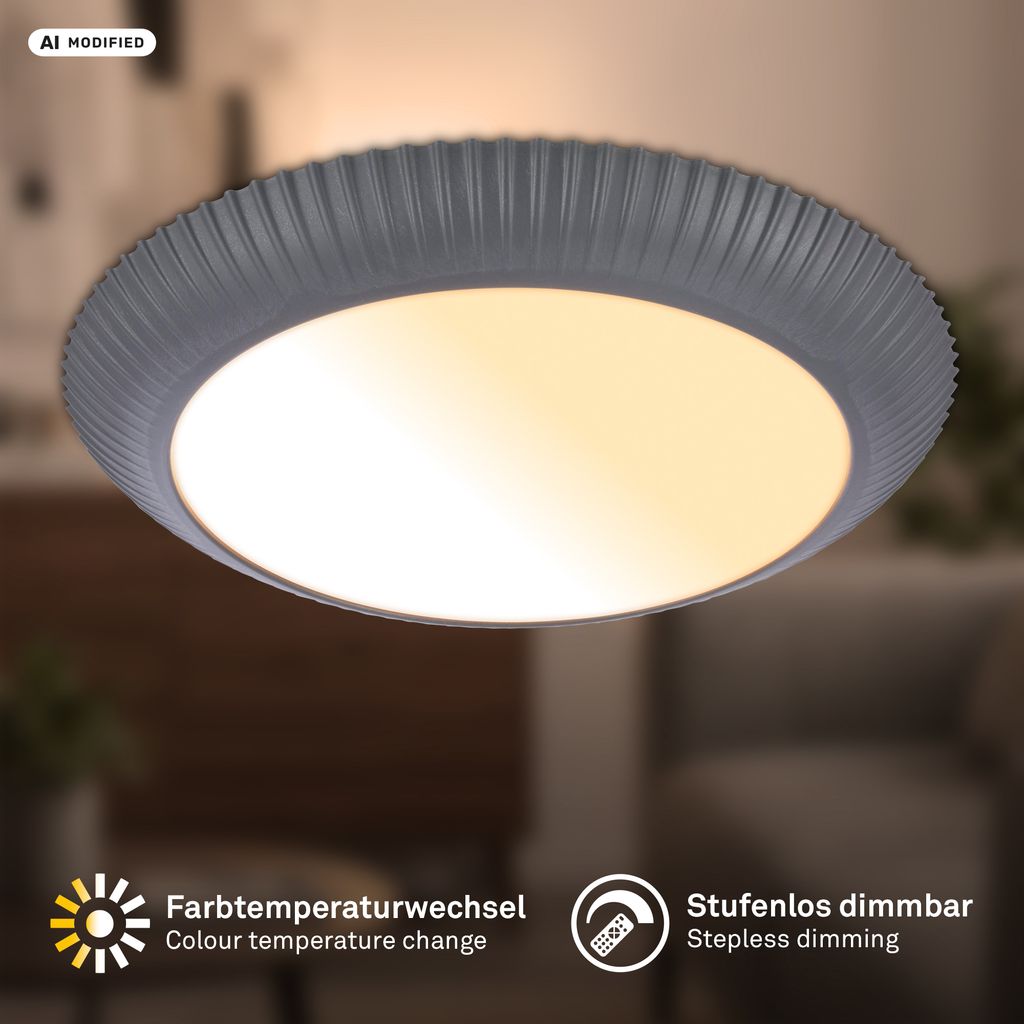 Solea Deckenlampe Ø46 cm - 18W, 2800lm, LED, Dimmbar, Fernbedienung, CCT, Anthrazit