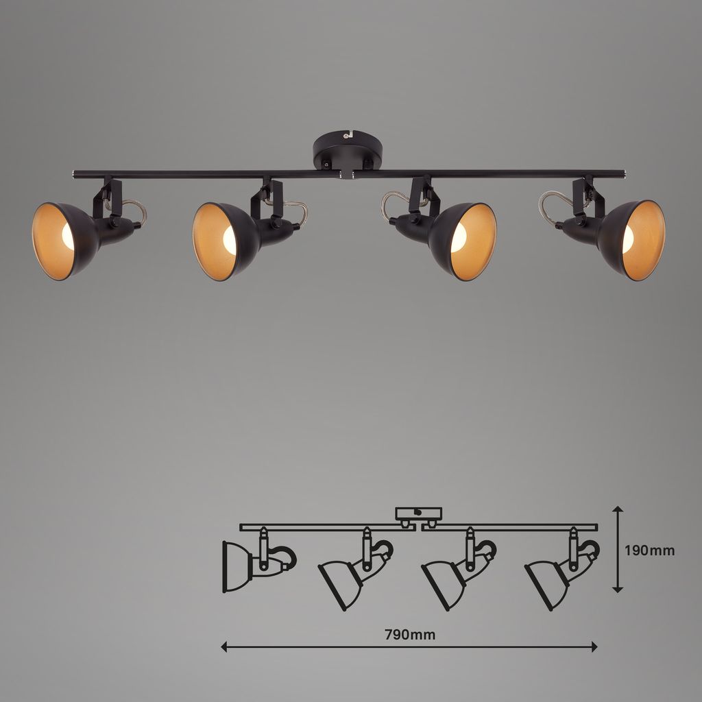 Spotlight 79 cm 4x exkl. E14 40W zwart