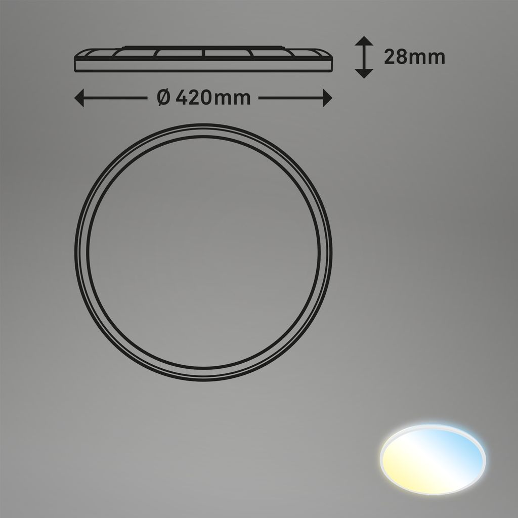 SLIM CCT LED panel, Ø 42 cm, 22 W, white