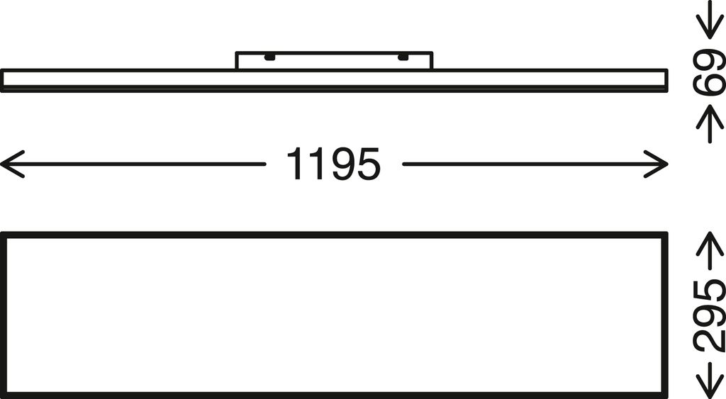 CCT LED Panel, 119,5 cm, 38 W, Weiß